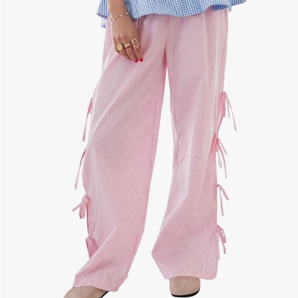 Pink Striped Pants - Bow Tie Side - Picture 2 of 3